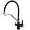 Смеситель Zorg Steel Hammer SH 903-6 BLACK CR для кухонной мойки/для фильтра, черный металл/хром - фото 1