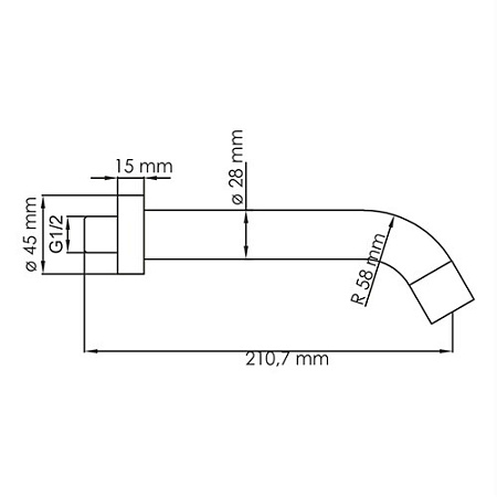 Излив WasserKRAFT A084 для ванны, настенный