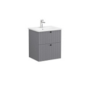 Тумба с раковиной VitrA Root Groove 69417 60 серый матовый Тумба с раковиной VitrA Root Groove 69417 60 серый матовый