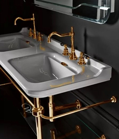 Консоль для раковины Kerasan Waldorf 9195K3br 150 напольная, с полкой, бронза