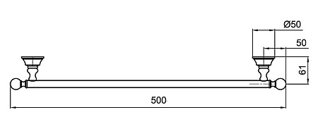 Полотенцедержатель Webert Karenina КА500501015 хром (50 см)