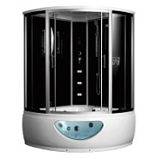 Душевой бокс Frank F-651 Black 1300*1300 с турецкой баней, угловой Душевой бокс Frank F-651 Black 1300*1300 с турецкой баней, угловой