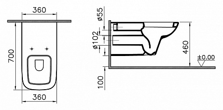 Унитаз подвесной VitrA S20 5298B003-0075