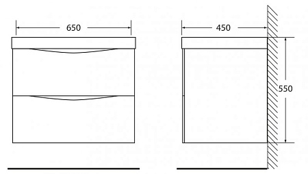Тумба с раковиной BelBagno Marino BB650/450-LV-MR-PR 65 bianco lucido