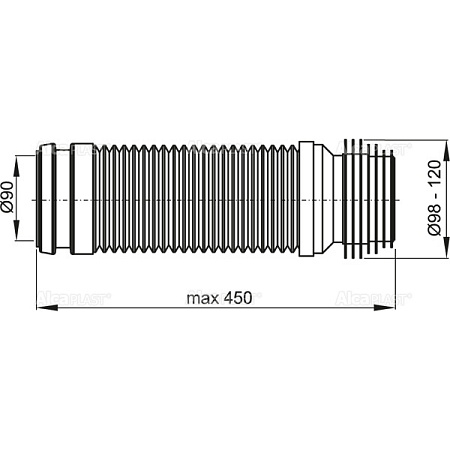 Гофра Alcaplast  M9006 90/110 для унитаза