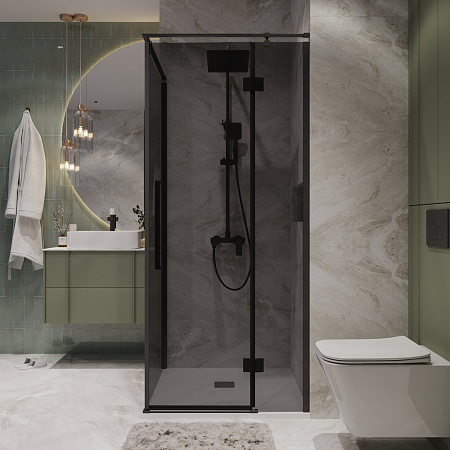 Душевой уголок Niagara Nova NG-2831-34BLACK 90x90x195 стекло тонированное/профиль черный матовый