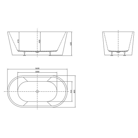 Акриловая ванна BelBagno BB202-1600-800 160x80 белый