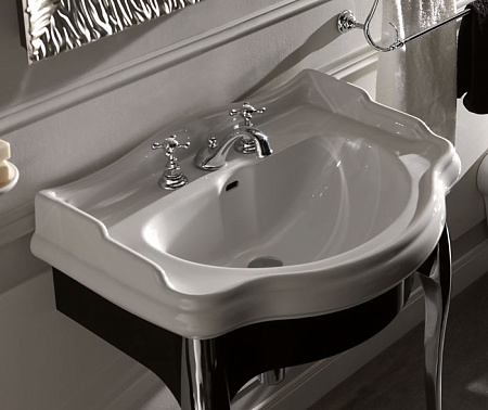 Раковина Kerasan Retro 104701*3 73 с 3 отверстиями под смеситель, белый