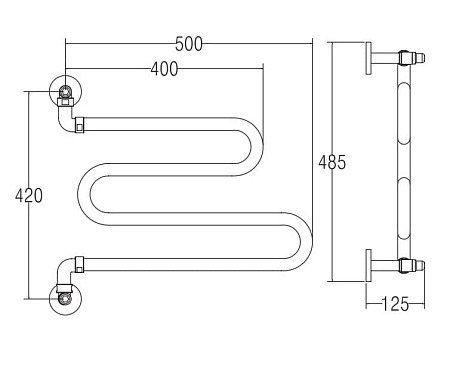 Полотенцесушитель водяной Margaroli Vento 406GO золото