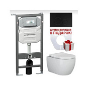 Комплект Ceramicanova Play CN3001_1001B_1000 подвесной унитаз + инсталляция + кнопка