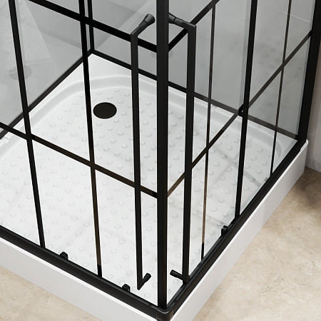 Душевая кабина Niagara Standart ST100/15QR/KL/BKT 100x100x225 черный матовый/прозрачный клетка