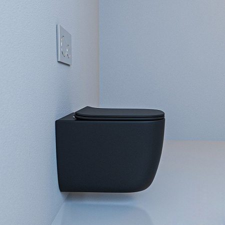 Унитаз подвесной beWash Schutz BKWHR102510 с системой микролифт, черный матовый