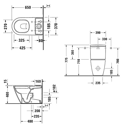 Унитаз-компакт Duravit D-Neo 2002090000 