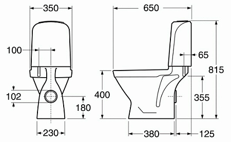 Унитаз-компакт Gustavsberg Nordic 2310 c жесткой крышкой-сиденьем