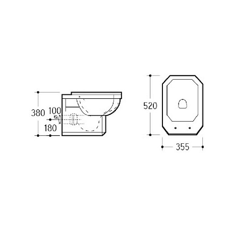 Чаша для подвесного унитаза Boheme Vogue 944 белый