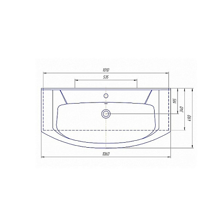Мебельная раковина Aqwella Элеганс 4620008197388 105х49 белый