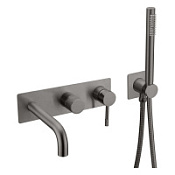 Смеситель Boheme Uno 464-3-GM для ванны с душем, оружейная сталь