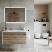 Мебель для ванной Sancos Smart 100 SM100E дуб бардолино/белый