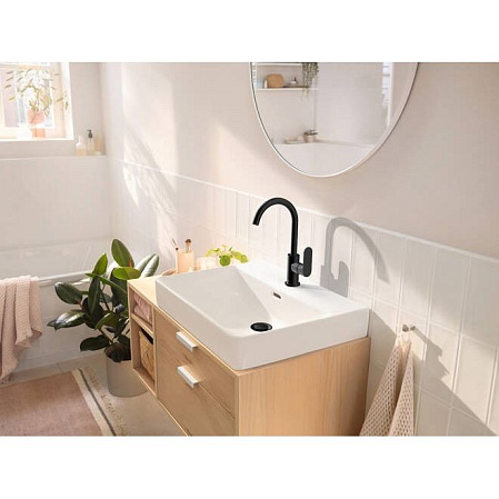 Смеситель Hansgrohe Rebris S 72536670 для раковины, со сливным гарнитуром, черный матовый