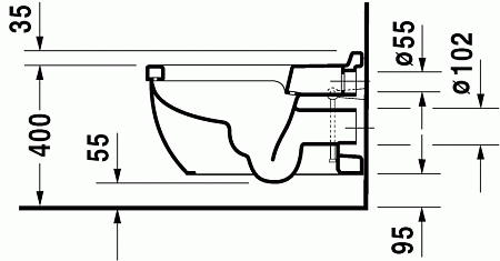 Унитаз подвесной Duravit Starck 3 2226590000+611000002304300 с функцией биде, белый