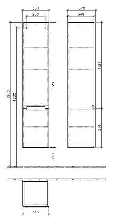 Шкаф-пенал Villeroy & Boch Subway 2.0 A709 00DH 35 L белый глянцевый