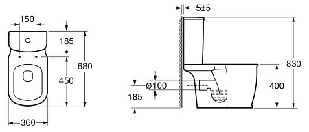 Чаша для унитаза-компакт BelBagno Prado BB10150CP