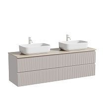 Тумба с раковиной и столешницей Sancos Snob T 160 SNT80SM+TT160A2X Doha Soft/Kreman