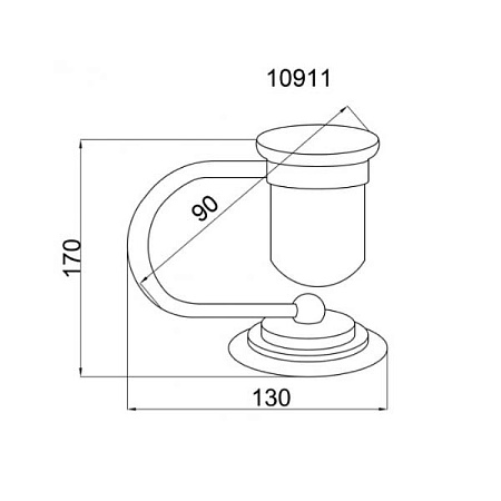 Стакан Boheme Murano 10911-G для зубных щеток, золото