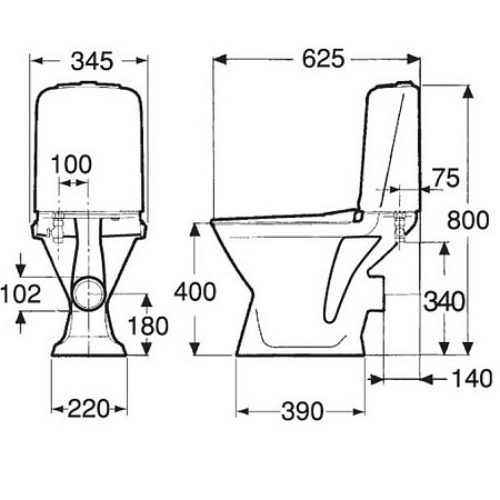 Унитаз-компакт Gustavsberg Basic 392 без сиденья