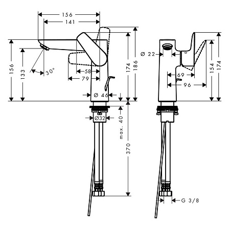 Смеситель Hansgrohe Talis Select E 71754000 для раковины, хром