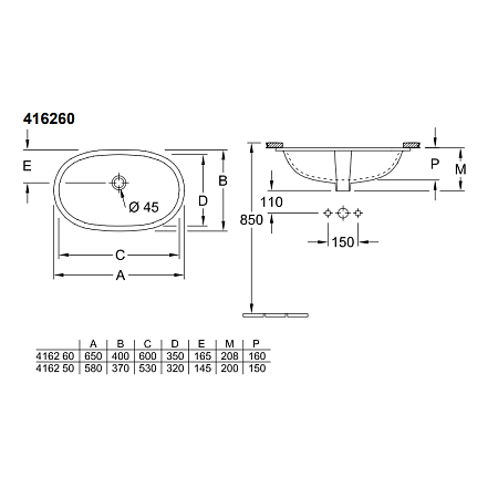 Раковина Villeroy & Boch O.Novo 416260R1 60x35 с переливом, альпийский белый CeramicPlus