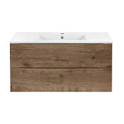 Тумба с раковиной Vincea Mia VMC-2MC100VO 100 подвесная, 2 выкатных ящика, V.Oak