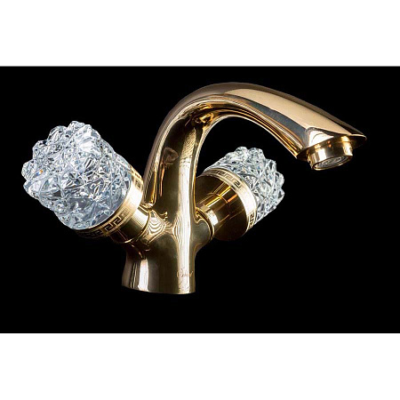 Смеситель Boheme Crystal 291-CRST для раковины, золото