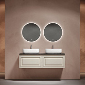 Мебель для ванной со столешницей Sancos Very 140 VR70CE+TT140A1X Beige Soft/Black Sky