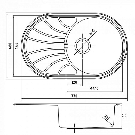Мойка кухонная IDDIS Suno S SUN77SDi77 77х48 хром