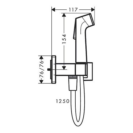Гигиенический душ со смесителем Hansgrohe Bidette S 29233670 черный матовый