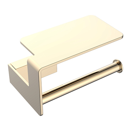 Держатель туалетной бумаги Boheme Q 10941-G с полкой, золото