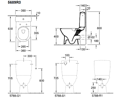 Унитаз-компакт Villeroy & Boch O.Novo 5689R001 альпийский белый