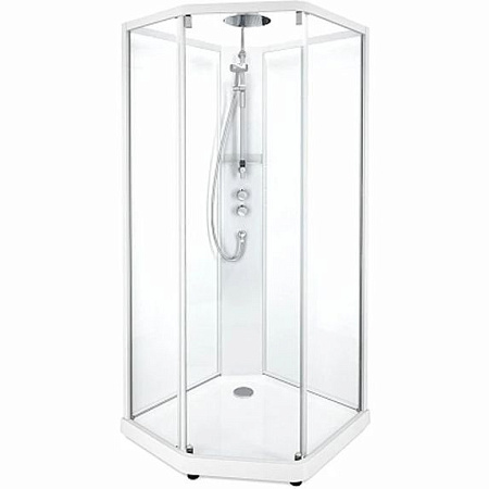 Душевая кабина IDO Showerama 10-5 131.404.207.313 100x100 стекло прозрачное, профиль белый