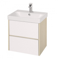 Тумба с раковиной Aquaton Сканди 1A251701SDB20 55 2 ящика, белый/дуб верона