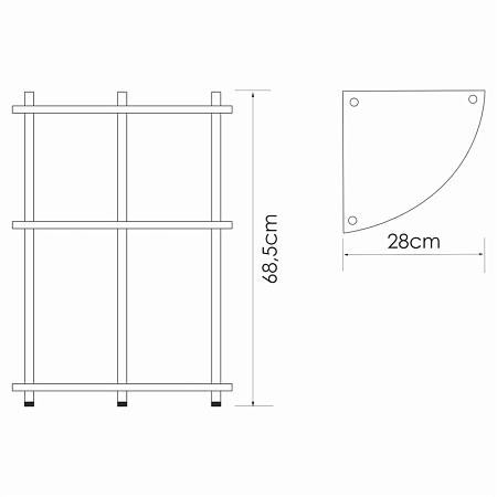 Полка WasserKRAFT K-4133 угловая, хром