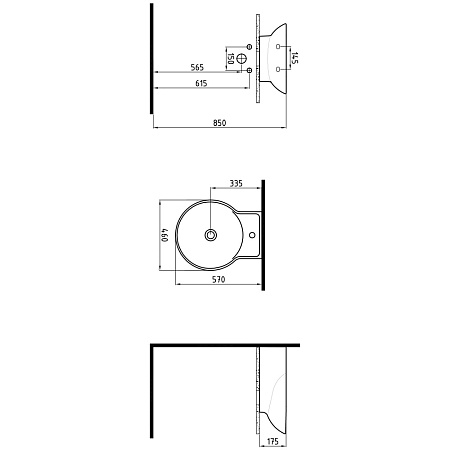 Раковина Bien Harmony HRLG04601FD1W3000 46 см