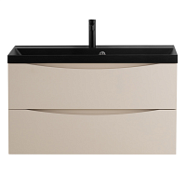 Тумба с раковиной BelBagno Marino MARINO-800-2C-SO-CO-P + BB800/450-LV-ART-AST-NERO 80 crema opaco