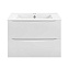 Тумба с раковиной Vincea Mia Slim VMC-2MC600S1GW 60 подвесная, 2 выкатных ящика, G.White