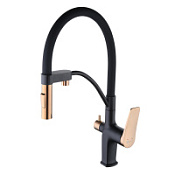 Смеситель Lemark Bronx LM3761BLR для раковины, с подключением к фильтру, черный, золото