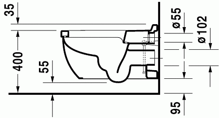 Унитаз подвесной Duravit Starck 3 2226090000 62*36,5 см