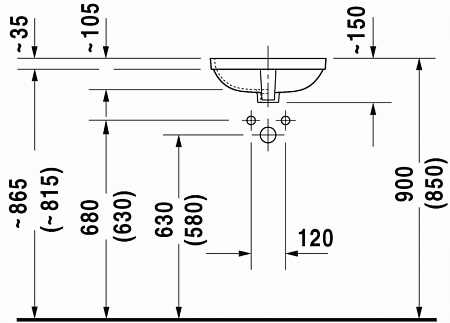 Мебельная раковина Duravit DuraStyle 0373370000  40