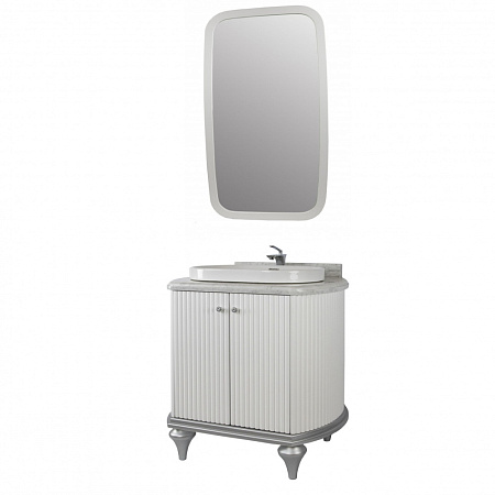 Тумба под раковину Tessoro Rivoli TS-RI910-C-W/SD 100 белый/цоколь с ножками серебро