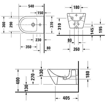 Биде подвесное Duravit D-Neo 2295150000 белый