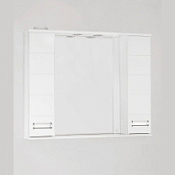 Шкаф-зеркало Style Line Ирис 100x83 с подсветкой, белый глянцевый